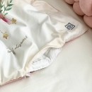 Set lenjerie pentru Patut Bebe din 6 piese Iepuras roz pudra (6)